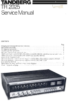 Tandberg TR-2025 - Service Manual